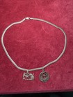 2 Vtg 900 Silver Egyptian Pendants Eye Of Horus   Ankh Ancient Egypt W necklace