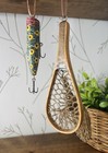 Vintage Fly Fishing Lure Net Wood Fish Ornament Cabin Rustic Lodge Trinket Decor