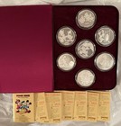 Disney Donald Duck 55th Anniversary 1989 Silver Proof 7-coin Set Coa Case