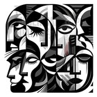 Abstract Faces Shapes Contours Wall Art Reusable Plastic Stencil - Stencilair
