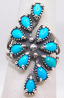 Carolyn Pollack Sterling Silver 925 Turquoise Cascade Ring Sz 6