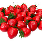 Artificial Plastic Faux Strawberries Fake Fruit Decor Play Food Staging Prop Lot