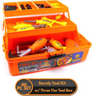 Tool Box - Pretend Play Stem Three Tier Educational Tool Kit With Air Power Dril