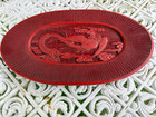 Red Phoenix Cinnabar Plaque Antique Asian Chinese  11  X 7 