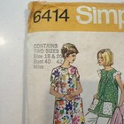Vintage 1974 Simplicity 6414 Misses Dress Tunic Smock Pattern Size 18 20 Cut 20