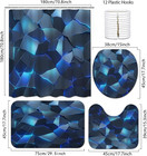 Beffific Bathroom Sets With Shower Curtain And Rugs Black Blue