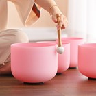 Cvnc 432hz 6-12  Pink Quartz Crystal Singing Bowls Set Sound Heal Christmas Gift