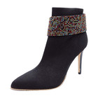 Women Silver Metal Boot Chain Bracelet Shoe Strap Anklet Charm Bling Rhinestones