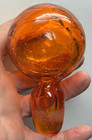 Vintage Rainbow Glass Orange Crackle Ball Stopper For Decanter Mcm   Read
