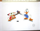 Hockey Donald Duck Nephews Stick Puck Walt Disney Animation Drawing Cel Sericel