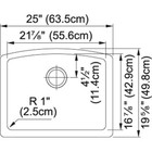 Franke - Elg11022shg - Ellipse 25  Undermount Single Basin  Kitchen Sink
