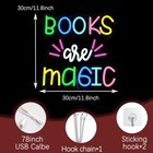 Books Are Magic Neon Sign Led Read Books Light Up Sign For Classroom Read Mor   