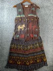 Vintage In Style New York Patchwork Vest And Skirt Set Women L Boho Hippie Y2k