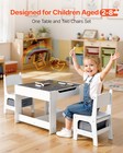 Uimoso Kids Table 2 Chairs With Cloth Storage Box   Storage Space Under Table