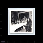Old Vintage Square Photo Men Women Drinking Cocktails Dinner Party Snapshot
