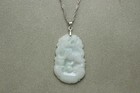 Natural White Green A Jadeite Jade Hand-carved Tiger  chinese Zodiac  Pendant