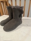 Ugg Women s Bailey Button Ii Boots In Gray  Size 8 New