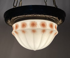 Rewired Antique Vtg Arts Crafts Deco Glass Bowl Chandelier Pendant Light 20s 30s