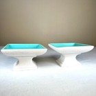 Mid Century Modern Vintage Royal Haeger Candle Holders 353 Turquoise 5 1 8  Flaw