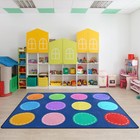 Classroom Carpets Playmat Rugs - 5x7 Ft Kids Rug With Rubber Backing  Colorfu   