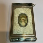 Girey Miniature    marie Antoinette 1930   s Brass Mother Or Pearl  Powder Box Nice