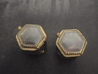 Pair Beveled Glass Brass Jewelry  Boxes Victorian Or Earlier