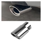 Stainless Steel Car Exhaust Tip  2 5  Inlet 3 3  Outlet Silver Straight