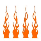 4pcs Flame Reflective Sticker car Flame Decals waterproof Self Adhesive Orange