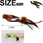 2 Packs Real Feather Cat Toys Realistic Simulation Birds Toys With Bells Indoor