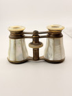 French Antique Mother Of Pearl  Opera Glasses Binoculars With Case  