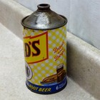 Vintage Delicious Dads Root Beer Cone Top Can  32 Oz  Great Displaying Pop Can