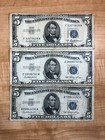 1953 Five Dollar Blue Seal Note Silver Certificate Old Us Bill  5 Free Shipping