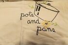 Vintage Kitchenware Themed Hand Embroidered Kitchen Towels Flour Sack Set Of 3