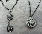 Lot Of 2 Antique Victorian Black Dot Paste And Cut Steel Necklaces 