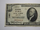  10 1929 New York City Ny National Currency Bank Note Bill Charter  1461 Vf
