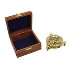 Vintage Brass Sundial Compass Wth Wooden Box Nautical Maritime D  cor Collectible