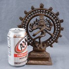Vintage Dancing Shiva Nataraja Bronze On Brass Sculpture 8 25  Bombay