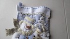 Christmas Stocking Felt Hand Stitched Snowman s Winter Wonderland Finished