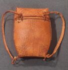 Vintage antique Thai Philippine Bamboo Woven Basket Backpack One Owner Clean