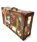 Antique Leather Gentleman s Travel Bag Suitcase C 1940   Military Interest