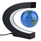Hg   Blue floating Globe Magnetic Levitation Rotating Globe With Colorful Led Li