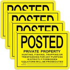 4 Pcs No Trespassing Signs 10x7  Private Property Reflective Aluminum Posted    