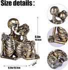 Skull Decor Halloween Decoration  Skeleton Couple Figurines Resin Gothic