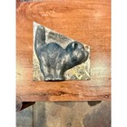 Antique Metal Cat Chocolate Mold Half Vintage Halloween Scared Cat Pewter Tin