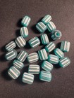 25 Vintage Indian Glass Trade Beads -  b1468  Fancy Striped 10mm Lot
