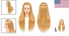 Long Hair Synthetic Fiber Mannequin For Student Hairdressing With Clamp Stand