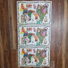Vtg 80s Beverly Kirby Double-sided Placemats  Set Of 3 Thanksgiving   Christmas
