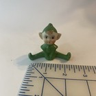 Pair Vintage 1950 s Japan Ceramic Porcelain Pixie Elf Elves Figurines Red Green
