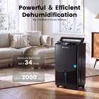 Waykar 34 Pints 2 500 Sq  Ft Energy Star Dehumidifier For Basement Home W  Hose