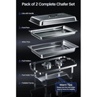 2 Sets Stainless Steel Buffet Chafing Dishes     Full Size Food Warmers For Cateri